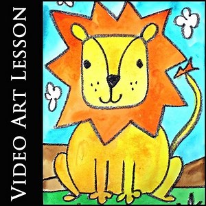 SAFARI LION Video Art Lesson | EASY Directed Drawing & Painting Project