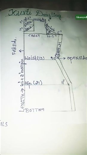 #assalamualaikum #kurti ki drafting#for beginers#youtubeshorts