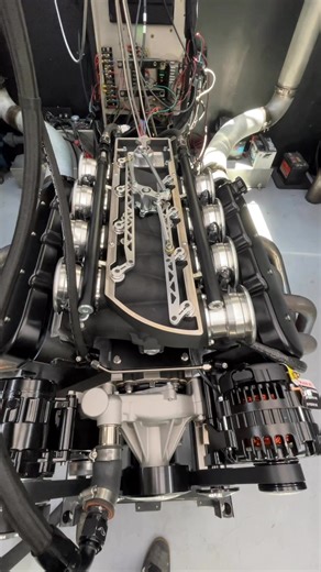 “Check out this electronically controlled DBW cross-ram 8-stack linkage setup on one of our 441-cube LS crate engines.” | Nelson Racing Engines