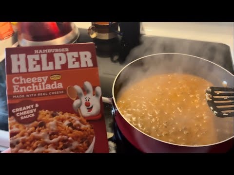 A hamburger helper meal on a budget. Cheesy enchilada.
