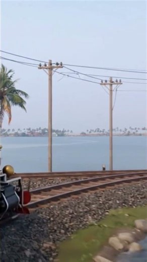 Ashtamudi Lake with Scenic Railway Line #ashtamudilake #southernrailways #trainjourney