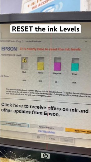 RESET THE INK LEVELS Epson L5190 L5290