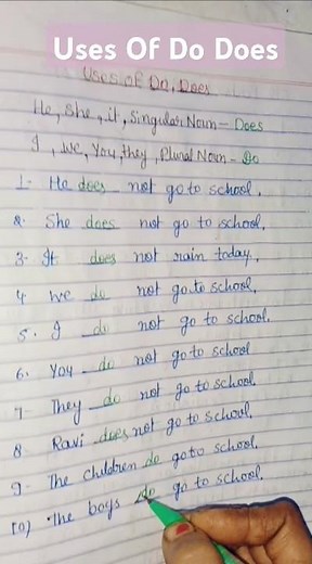 Uses Of Do Does #english