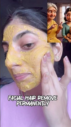 Remove Facial Hair Naturally at Home 😱 No Wax No Threading #removehair
