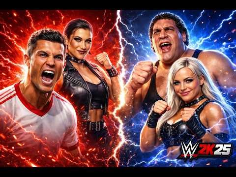 WWE 2K25 | Cr7 & Rhea VS Andre & Liv | 20 mar P-5 #gaming #shortslive #shortsfeeds #shorts