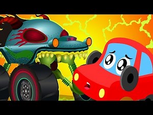 Halloween Cars | Little Red Car Rhymes | Cartoons by Kids Channel