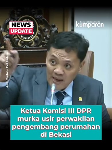 Ketua Komisi III DPR RI Habiburokhman mengusir perwakilan Direksi PT HDP dalam RDPU di Gedung DPR RI, Senayan, Kamis (26/2). Rapat membahas tindak lanjut penolakan akses Musala Ar Rahman di Perumahan Vasana dan Neo Vasana Bekasi. Pengembang sebelumnya diminta melaksanakan kesimpulan rapat untuk membuka akses, namun belum dijalankan.