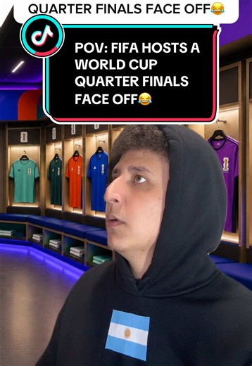 POV: FIFA HOSTS A WORLD CUP QUARTER FINALS FACE OFF😂 #messi #mbappe #fifaworldcup #skit #fyp