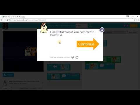 Code.org: Course 1 - Stage 16: Play Labs Create a Story