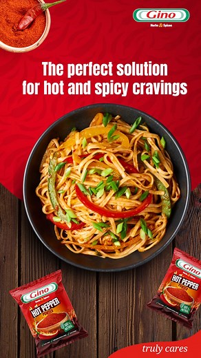 515 reactions | Got cravings? We’ve got the heat.​ Use Gino Hot Pepper Powder for consistent heat, every time! Gino Hot Pepper Powder is Truly Hot!​ 3y3 Hot Ankasa!​ #GinoHotPepperPowder #TrulyHot #GinoTrulyCares | Gino Herbs and Spices | Facebook