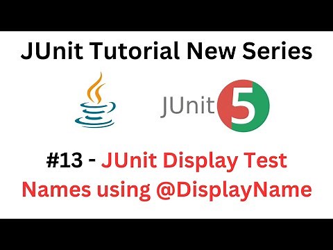 JUnit Tutorial - #13 - JUnit Display Test Names using @DisplayName