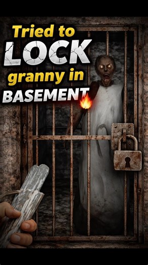 I tried to LOCK granny in BASEMENT but SHE saw me 😱🔥 #granny #horrorgaming #shorts