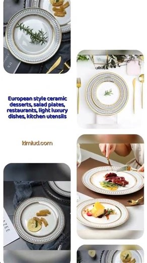 European style ceramic desserts, salad plates, restaurants, light luxury dishes, kitchen utensils