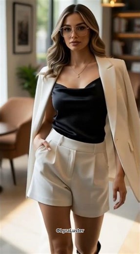 Classy & Powerful: Blazer + Satin Top Vibes 🔥 #fashion #ootd #fallfashion