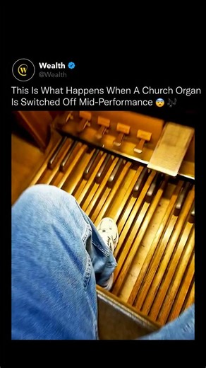 Wealth on Instagram: "The moment the power is cut, the instrument doesn’t go silent, it collapses into something unsettling. 😳🫀 Pipe organs rely on constant airflow and electrical control to keep thousands of pipes in balance. When the system is shut down mid-note, air pressure drops unevenly, valves release at different speeds, and pipes detune in real time. Instead of a clean stop, the sound bends, groans, and decays into a haunting resonance that feels almost alive. What you’re hearing is p