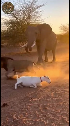 Elephant Saves Goat From Lion