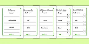 Menu Writing Frames