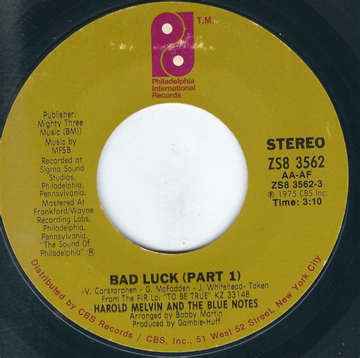 Harold Melvin And The Blue Notes - Bad Luck (Part 1 & 2)