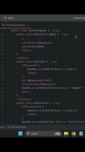 CircularQueue.java || Circular Queue Class Explained
