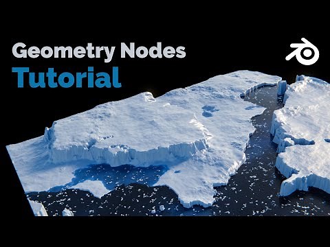Polar Landscape with Icebergs and Ocean - Blender Geometry Nodes Tutorial