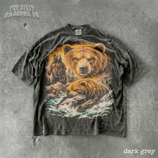 Vintage Bear Shirt 90s Retro Animal Tee Nature Lover Gift Outdoors Graphic T-shirt Goblincore Clothing Cabin Core Grizzly Bear Top - Etsy