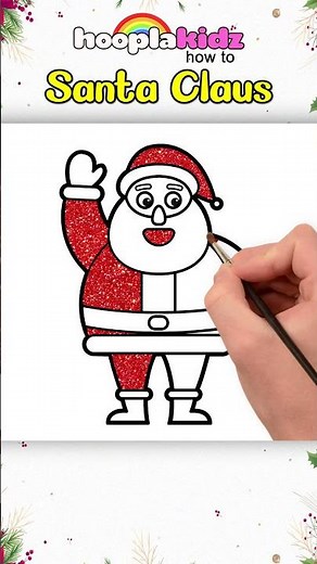 Christmas Santa Claus Drawing & Coloring for Kids #shorts #christmas #painting #drawing