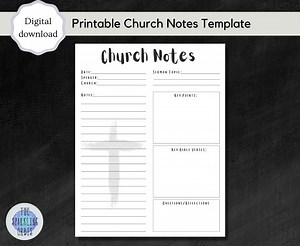Printable Church Notes Template | Sermon Notes | Church Notes | Note-taking for Church | PDF | Letter and A4 Sizes - Etsy