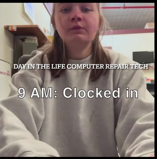 my 9-5 as a computer repair technician on a slow day 💻👩‍💼 #9to5 #computerrepair #dayinmylife #computertechnician #fypシ゚viral