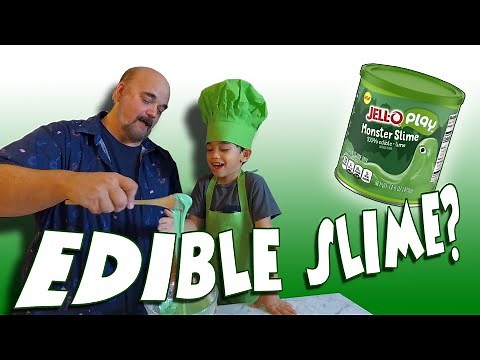Edible Slime / It's Jello Play Monster Slime / How to make lime flavored slime? Kids DIY cooking