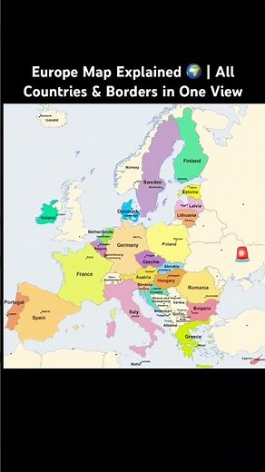 Europe Map Explained 🌍 | All Countries & Borders in One View