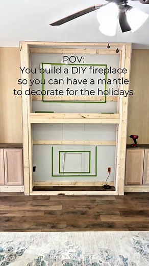 DIY fireplace Okay, so maybe we didn’t build a fireplace just to decorate it for Christmas 😉 but when we were building it I couldn’t wait to decorate the mantle for Christmas! There is something nostalgic about hanging stockings on a mantle! This is still one of my favorite DIY projects we’ve done. This was a completely blank wall before! This project added so much more character to our living room! *Edited to add - the brick we used was thin brick from old mill brick in the color Yosemite but 
