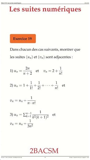 Exercice 19 Les suites numeriques 2BACSM Maths space2study M2BSMS2v11