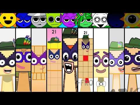 My Sprunki OC Numberblock Twenty-One Family, Phase 1 & 2 ( from Numberblocks )