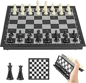 Mini Travel Chess Set Magnetic Vikutu 5.9 Inches Portable Small Folding Chess Board (X-Small)