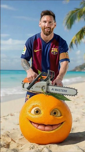 Messi cutting orange #lifeisbutadream #messi