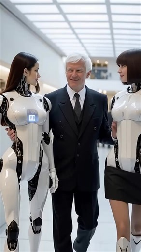 17K views · 107 reactions | Elderly Millionaire Shopping in New York With Two AI Humanoid Robot Girls | AI Robot Lab | Facebook