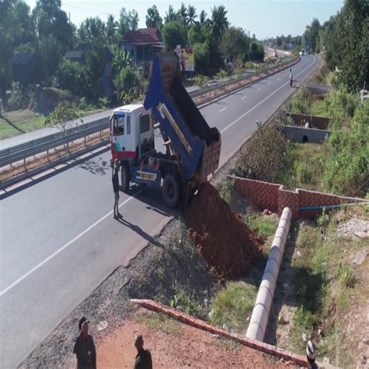 1.8M views · 8.9K reactions | Full Video five ton Truck Stopped On ASEAN Road to fill sill with soil Ciera With Road By Bulldozer. | Aprender color aprender para la vida | Facebook