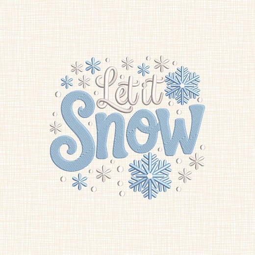 Let It Snow Embroidery Design Winter Quote Snowflake Lettering Machine Embroidery Pattern 6 Sizes Pes Dst Jef - Etsy