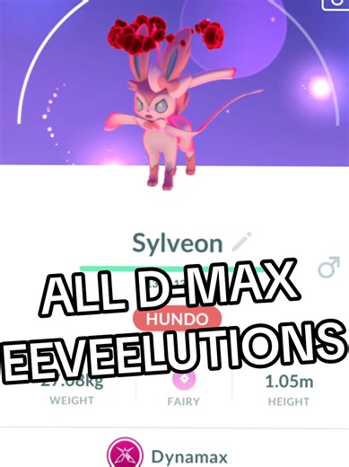 One of my goals with this event that I finished 💪 Every single DMax Eeveelution 👀✨️🥓 #eevee #eeveelution #eeveelutions #pokemongo #eeveeevolutions