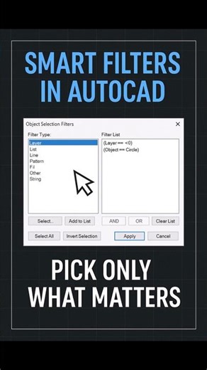 How Pros Select Multiple Objects in AutoCAD #AutoCAD #CADtips #Shorts