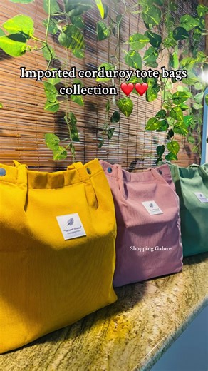 Imported Corduroy Tote Bags Collection for Shopping Lovers