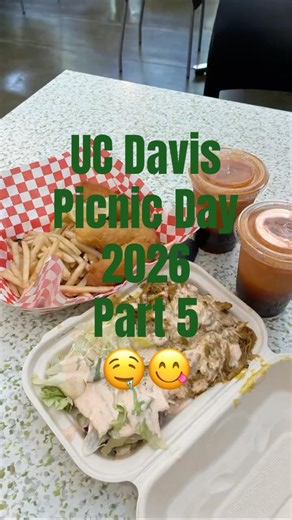 😋 #UCDavis #PicnicDay #2026 #lunch #thai #bbq #chicken #fishnchips #thaitea #halal #snowcone #food