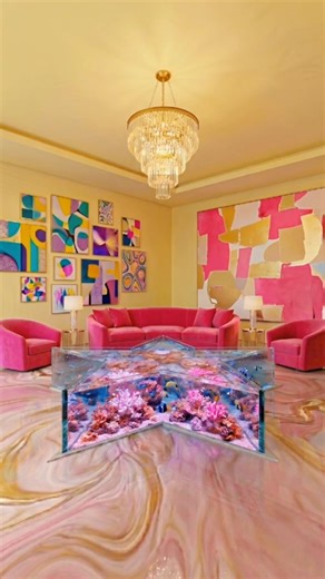THIS LIVING ROOM IS BEAUTIFUL 😱 Luxury Star Aquarium EpoxyFloor #shorts #epoxyfloor #housedecor #diy