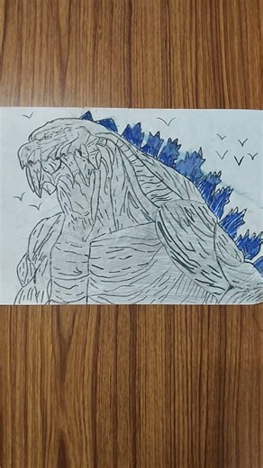 Earth Godzilla Drawing by my kid #kidsdrawing #animalart