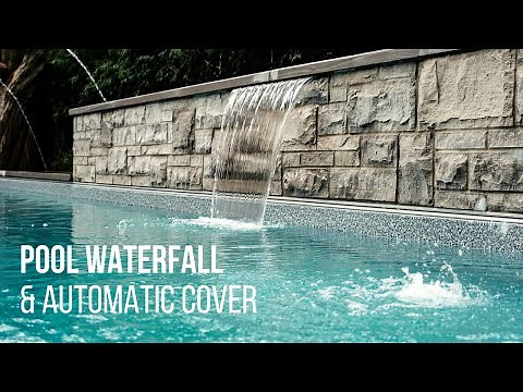 Pool Build With Waterfall & Automatic Cover