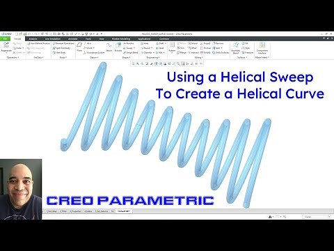 Creo Parametric - Using a Helical Sweep to Create a Helical Curve