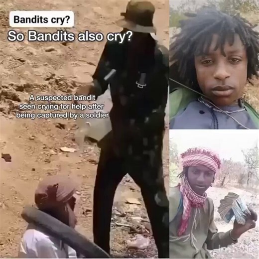 🚨Breaking scene making rounds online: a man suspected of banditry was reportedly apprehended by Nigerian troops after being linked to violent attacks on civilians.What’s turning heads isn’t just the arrest, but the alleged mood around it claims suggest emotions ran high at the scene, with the suspect breaking down and pleading for mercy after accusations of years of terror.
