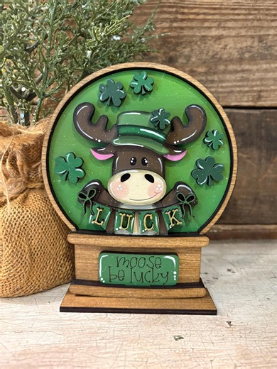 Lucky Moose Decor, St Patrick’s Day Decor, St Patrick’s Shelf Sitter, Lucky Moose Sign, Interchangeable Decor - Etsy