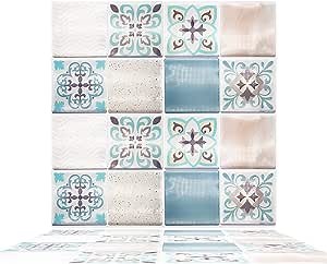 Amazon.com: WALPLUS 32 Sheets Peel and Stick Kitchen Backsplash Tile Stickers Self Adhesive Stick on Subway Tile 6"x6" Bathroom Water Heat Resistant 3D Wall Tiles Spanish Retro Mediterranean Crush Glossy : Tools & Home Improvement