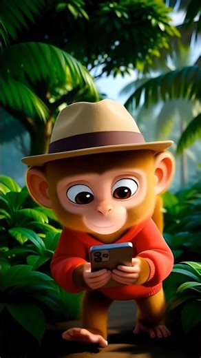 Miko the Monkey Meets Happy Donkey! 🐵🐴 #Shorts #ai #Funny #Monkey #Donkey